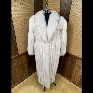 Vintage Full Length Saga Blue Fox Fur Coat Medium
